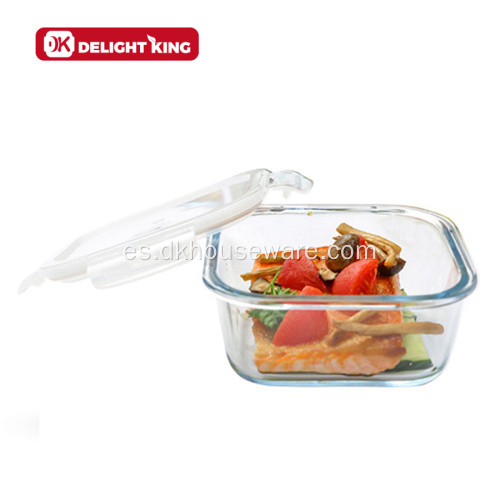 Fiambrera de vidrio para envases de alimentos con tapa de ventilación